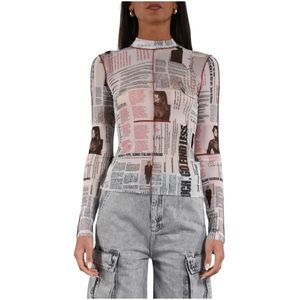 Patrizia Pepe, Dames, Tops, Veelkleurig, Maat: S Tulle,