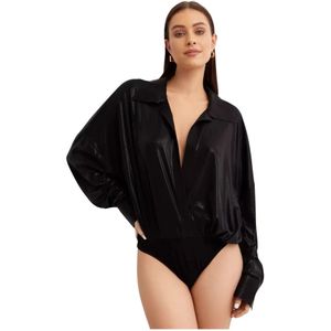 Norma Kamali, Dames, Tops, Zwart, Maat: L Poliester,