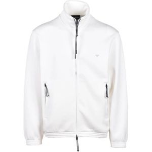 Emporio Armani, Heren, Sweatshirts & Hoodies, Wit, Maat: XL Polyamide,