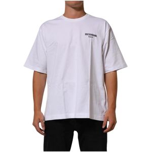 T-shirts - Wit - Cotton Logo Print Crew Neck T-shirt