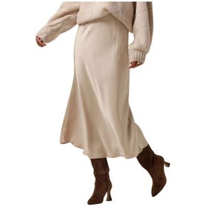 Neo Noir, Dames, Rokken, Beige, Maat: L Satijn,