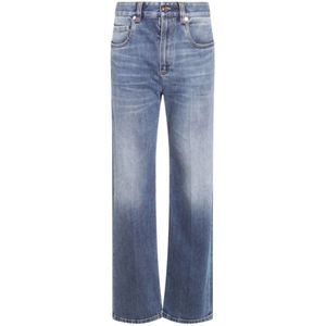 Brunello Cucinelli, Dames, Jeans, Blauw, Maat: S Zijde,