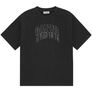 Ganni, Dames, Tops, Zwart, Maat: M Katoen,