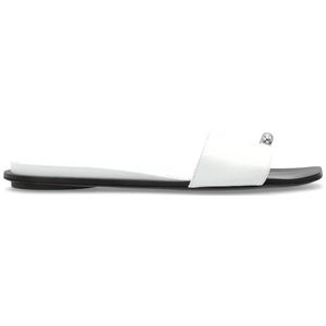 Tory Burch - Leren Slippers - Wit