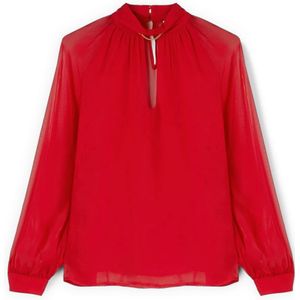 Motivi, Dames, Blouses & Shirts, Rood, Maat: XS Chiffon,