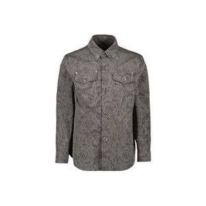 Versace Barocco Shirt Herfst-Winter 2024 Mannen Collectie , Gray , Heren , Maat: L