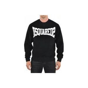 Dsquared2 Zwarte Katoenen Logo Sweatshirt Mod. S71Gu0379 S25427 900 , Black , Heren , Maat: XL