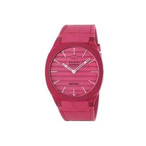 Gucci Rode Interlocking G Automatisch Horloge , Pink , Dames , Maat: ONE Size