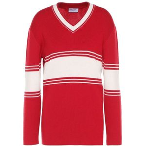 RED Valentino, Dames, Truien, Rood, Maat: 2XS Jersey,