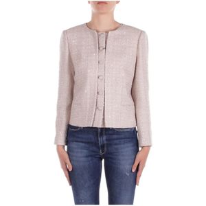 Emporio Armani, Dames, Jassen, Beige, Maat: XL Wol,