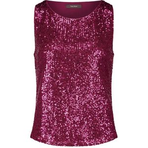 Vera Mont - Pailletten Mouwloze Top - Rood - Glamour Elegant