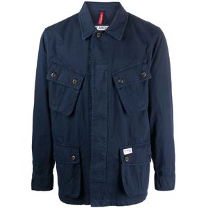 Fay, Heren, Jassen, Blauw, Maat: M Katoen,