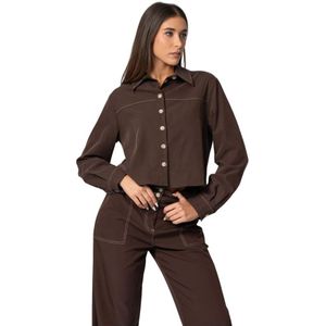 Kocca, Dames, Blouses & Shirts, Bruin, Maat: L