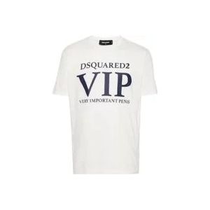 Dsquared2 Designer T-shirts en Polos , White , Heren , Maat: L