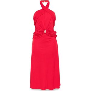 Elisabetta Franchi, Dames, Jurken, Rood, Maat: M Viscose,