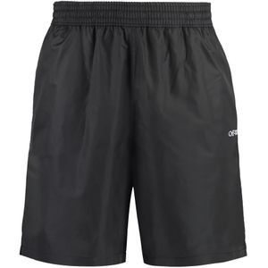 Off White, Heren, Badkleding, Zwart, Maat: L Poliester,