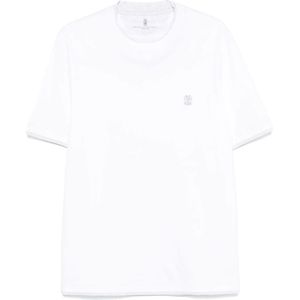 Brunello Cucinelli, Heren, Tops, Wit, Maat: S Katoen,