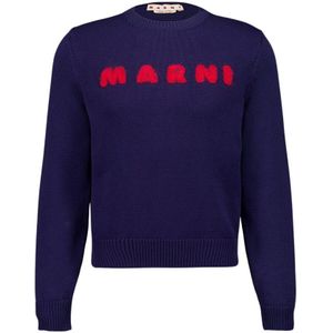Marni, Heren, Truien, Blauw, Maat: M Katoen,