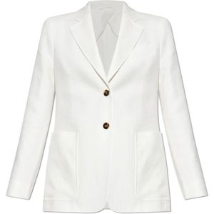 Max Mara, Dames, Jassen, Wit, Maat: M Linnen,