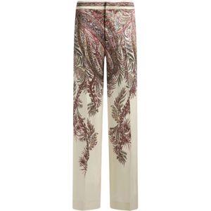 Etro, Dames, Broeken, Veelkleurig, Maat: XS Satijn,
