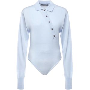 Jacquemus, Dames, Tops, Blauw, Maat: 2XS Wol,
