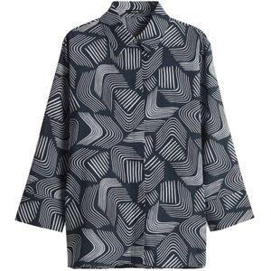 Regular fit blouse van viscose met blinde knoopsluiting