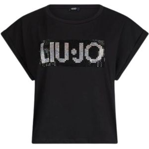 Liu Jo, Dames, Tops, Zwart, Maat: XL Katoen,