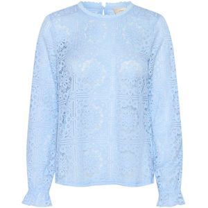 Cream, Dames, Blouses & Shirts, Blauw, Maat: S