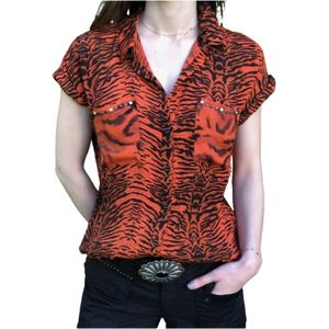 Mason's, Dames, Blouses & Shirts, Veelkleurig, Maat: S Viscose,