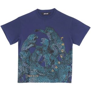 Just Cavalli, Heren, Tops, Blauw, Maat: S Katoen,