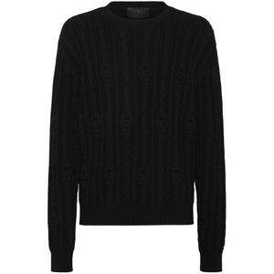 Philipp Plein, Heren, Truien, Zwart, Maat: S Wol,