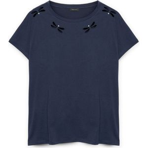 Fiorella Rubino, Dames, Tops, Blauw, Maat: XS Katoen,