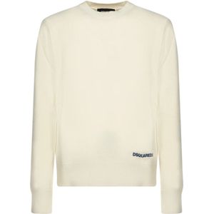 Dsquared2, Heren, Truien, Wit, Maat: M Wol,