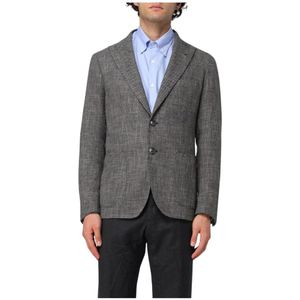 Tagliatore, Heren, Jassen, Grijs, Maat: M Linnen,