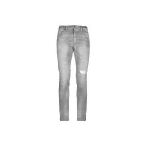 Dsquared2 Slim Fit Grijze Jeans Gemaakt in Italië , Gray , Heren , Maat: XS