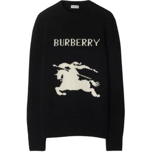 Burberry, Dames, Truien, Zwart, Maat: L Wol,