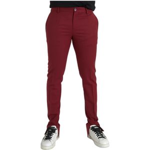 Dolce & Gabbana, Heren, Broeken, Rood, Maat: M Wol,