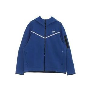 Nike Lichtgewicht rits hoodie - Sportswear Tech Fleece , Blue , Heren , Maat: XL