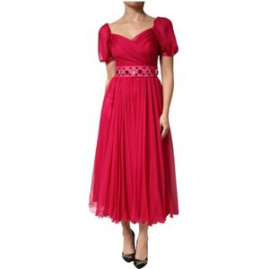 Dolce & Gabbana, Dames, Jurken, Roze, Maat: XS Zijde,