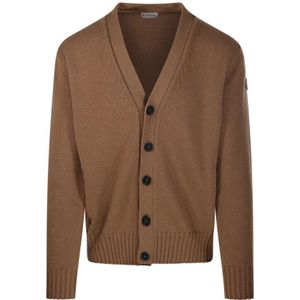 Moncler, Heren, Truien, Bruin, Maat: M Wol,