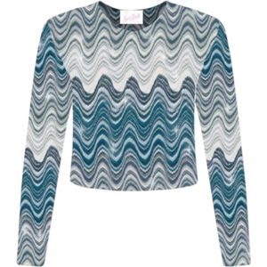 MC2 Saint Barth, Dames, Blouses & Shirts, Blauw, Maat: L Katoen,