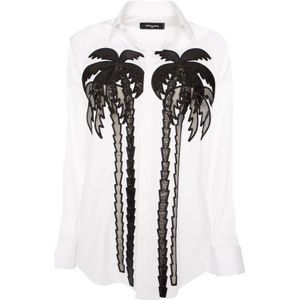 Dsquared2, Dames, Blouses & Shirts, Wit, Maat: XS Katoen,