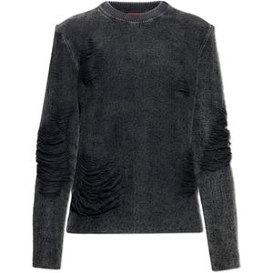 Diesel, Heren, Truien, Grijs, Maat: L Katoen,