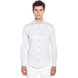 Eleventy, Heren, Overhemden, Grijs, Maat: M Jersey,