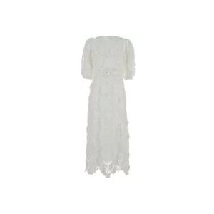 Zimmermann Witte Kant Off-Shoulder Jurk , White , Dames , Maat: S