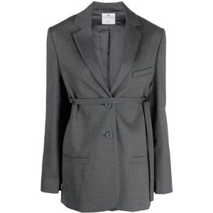 Courrèges, Dames, Jassen, Grijs, Maat: XS Leer,