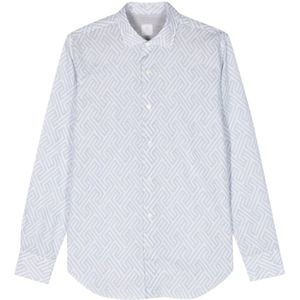 Eleventy, Heren, Overhemden, Blauw, Maat: 3XL Katoen,