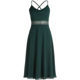 Vera Mont - Cocktailjurk - Donkergroen - Knielengte - Watervalhals