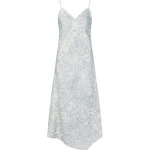 Calvin Klein, Dames, Jurken, Grijs, Maat: S Viscose,