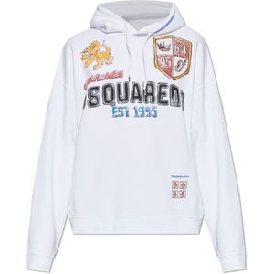 Dsquared2, Heren, Sweatshirts & Hoodies, Wit, Maat: L Katoen,